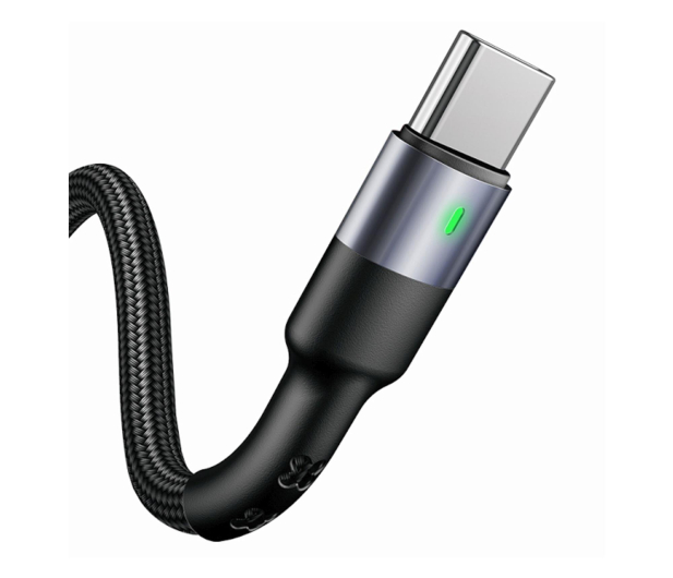 USAMS Kabel pleciony U26 USB-C 1m 3A Fast Charging czarny - 1569051 - zdjęcie